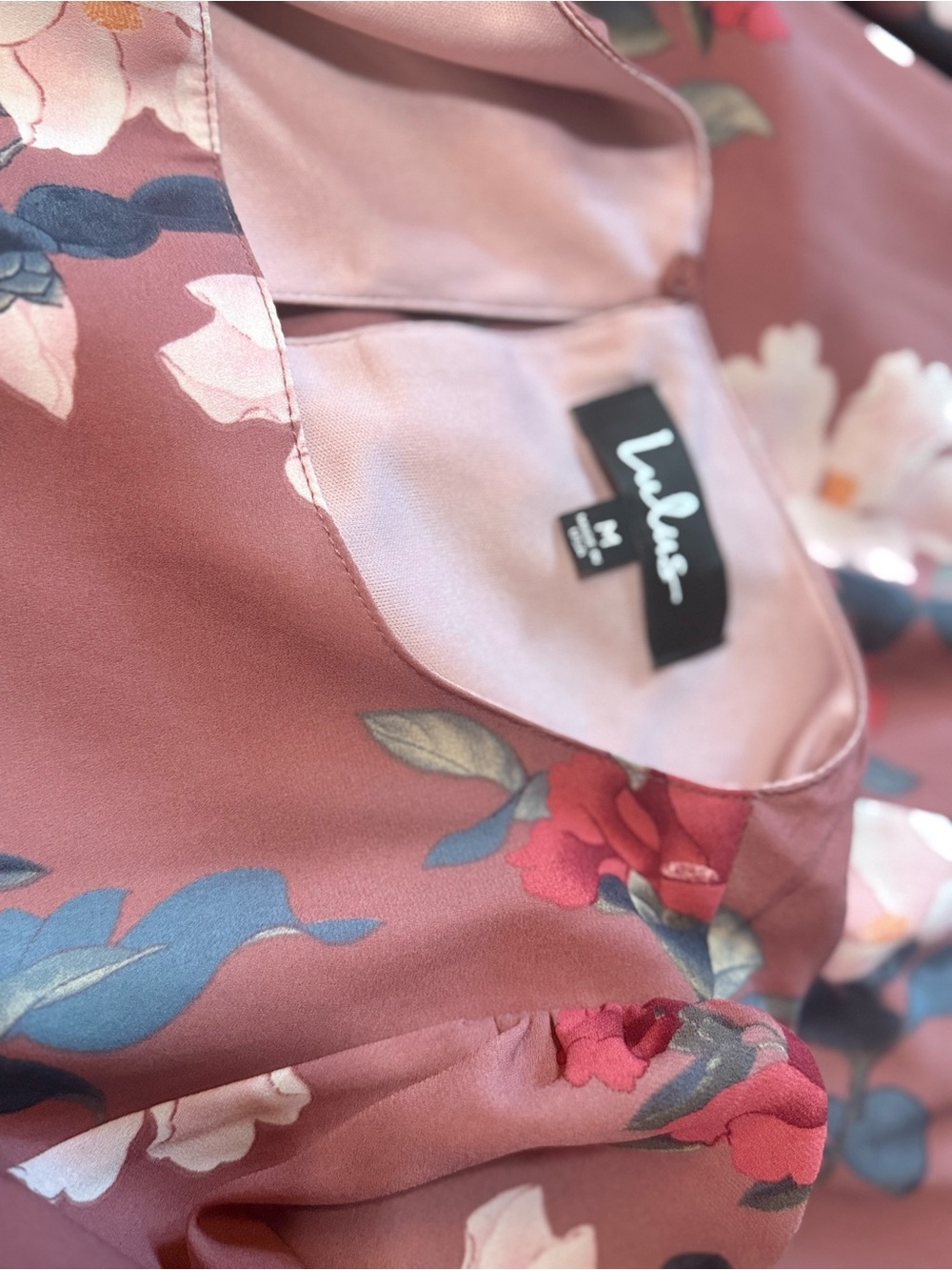 Lulu Floral Pink Satin Dress